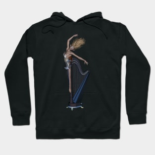 Music, wonderful fantasy harp with women Hoodie